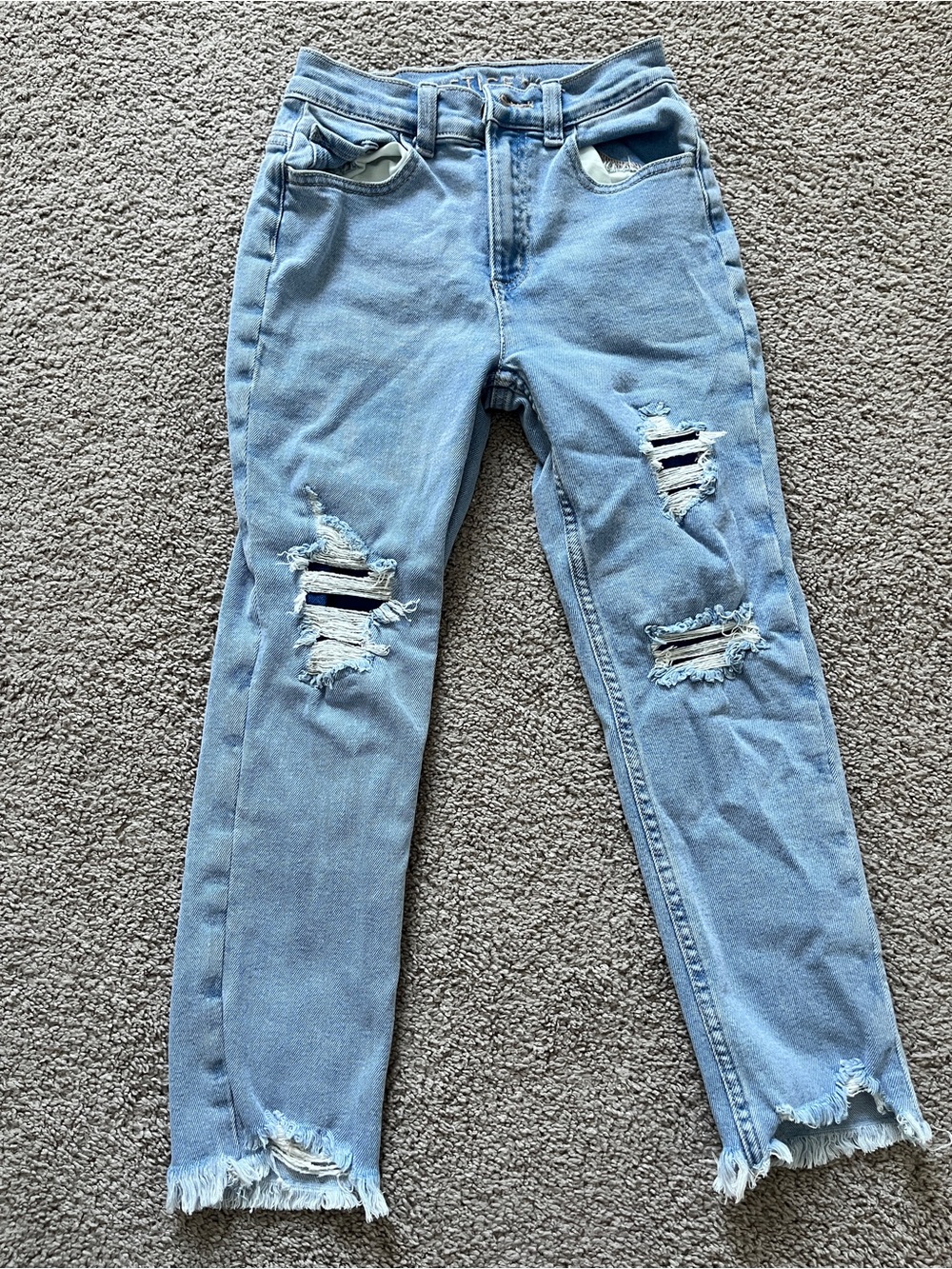 Girls Justice Straight Leg Distressed Jeans - size 12